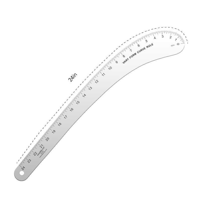 KEARING French Curve Ruler - 24 Inch Aluminum for Pattern Making, Sewing, Quilting & Design - Image 2